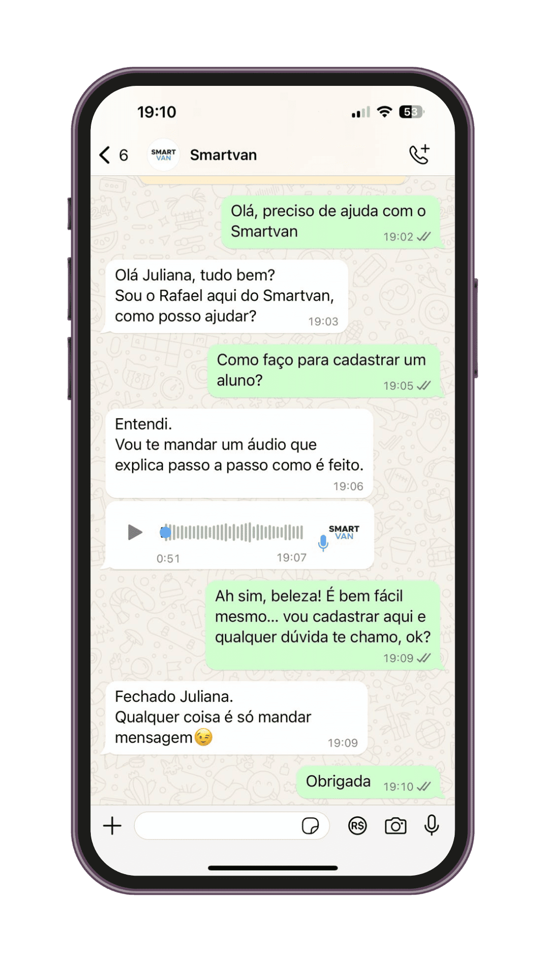 smartphone-exibindo-conversa-com-app-smartvan smartphone-exibindo-conversa-com-app-smartvan